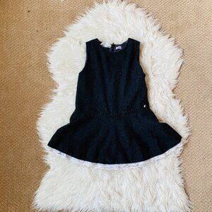 Bebebo Jumper Dress Girls 4T Wool Lace European Classic Back Zip